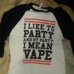 i like to vape long sleeve white tee